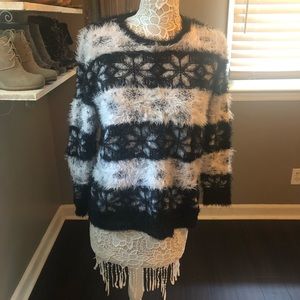 Fuzzy snowflake sweater